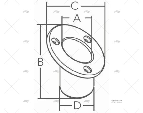 SOPORTE ASTA INOX SS316 1" 60º