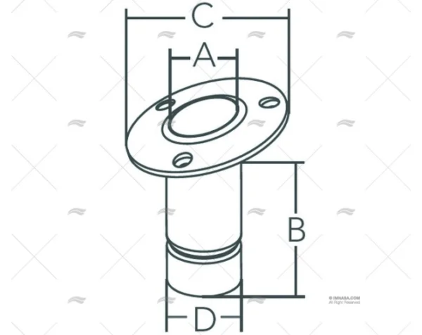 SOPORTE ASTA INOX SS316 MAGNETICA FLUSH
