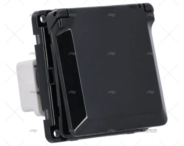 TOMA CORRIENTE CON TAPA NEGRA