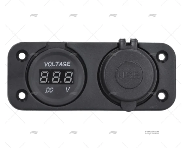 TOMA USB TIPO A/C CON VOLTIMETRO