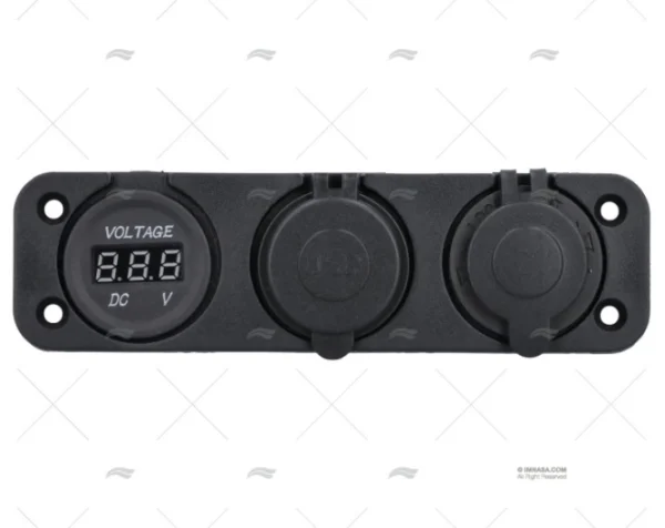 TOMA USB TIPO A/C CON VOLTIMETRO Y MECHE