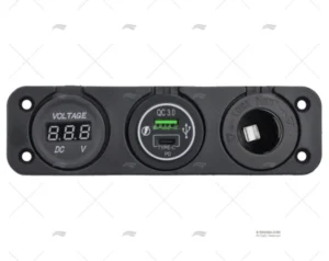 TOMA USB TIPO A/C CON VOLTIMETRO Y MECHE