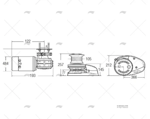 UNIDAD CUBIERTA V6 LH CON CAMPANA LEWMAR