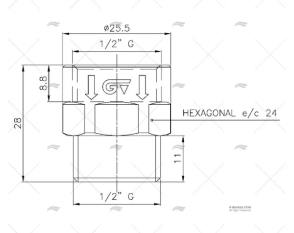 VALVULA LIMITADORA GAS LATON 1/2"