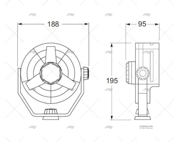 VENTILADOR TURBO 12V NEGRO HELLA MARINE