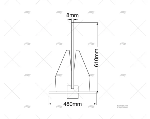 ANCLA DANFORTH-T 8 kg INOX